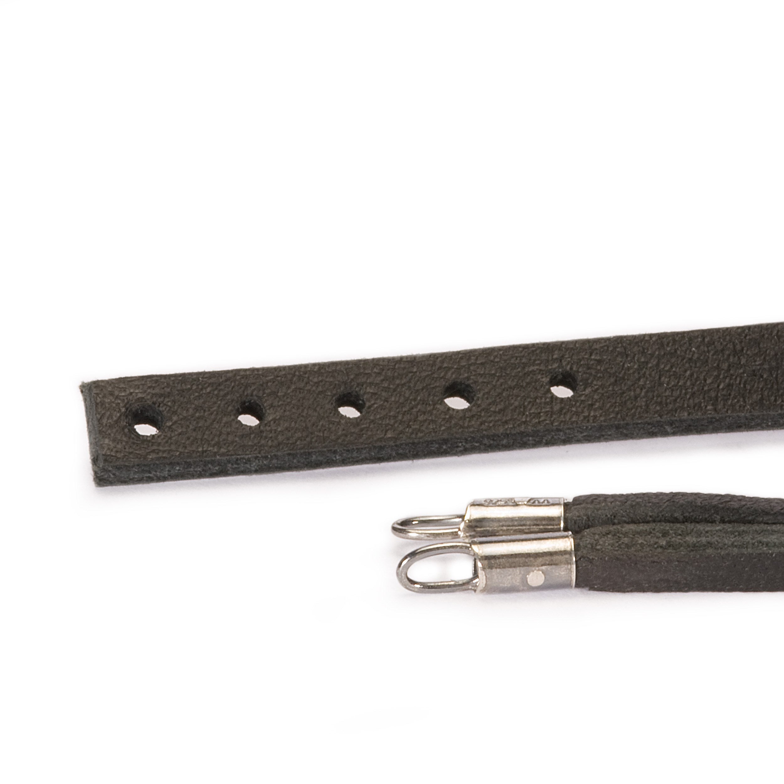 Leather Bracelet, Black/Silver