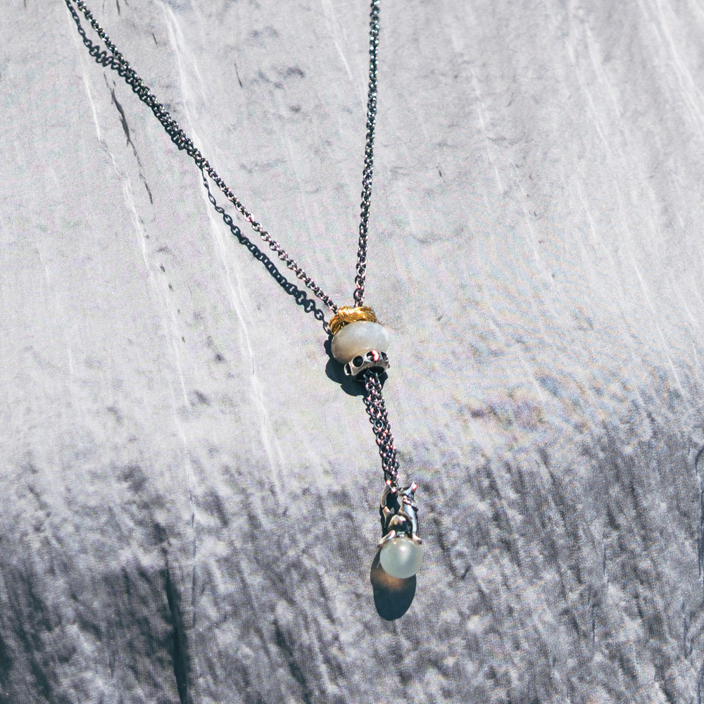 Double Infinity Knot, Gold Plated Bead