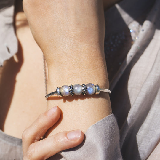 Round Labradorite Facet Bead