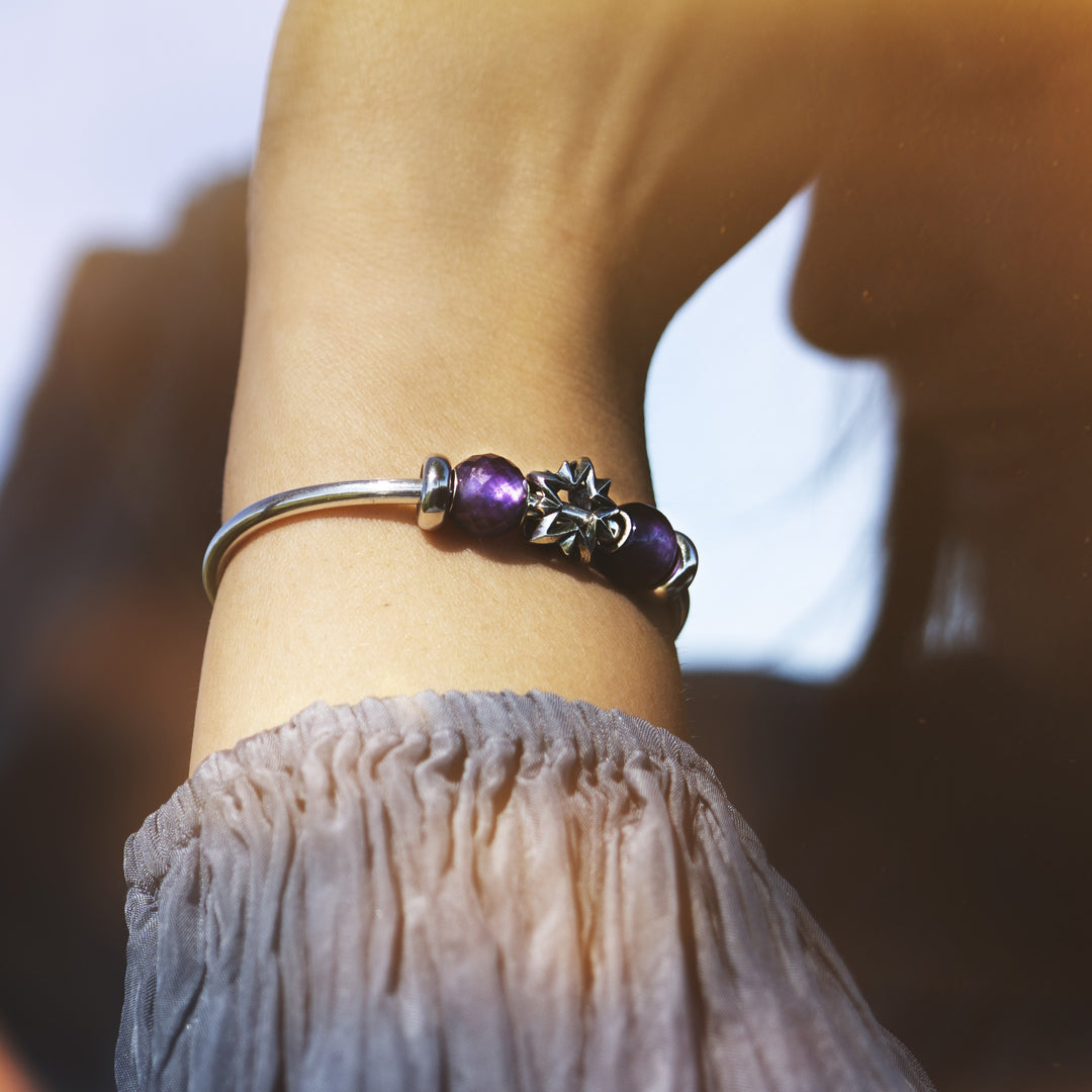Round Amethyst Facet Bead