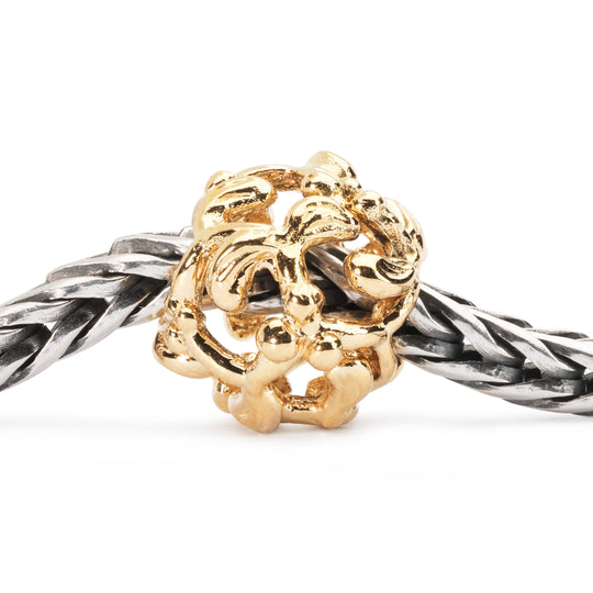 Gold Mistletoe Bead by Trollbeads. Classic Beads.