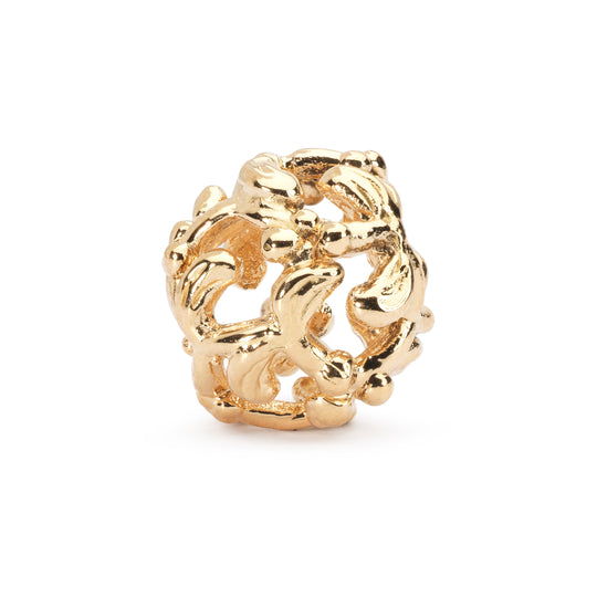 Gold Mistletoe Bead by Trollbeads. Classic Beads.