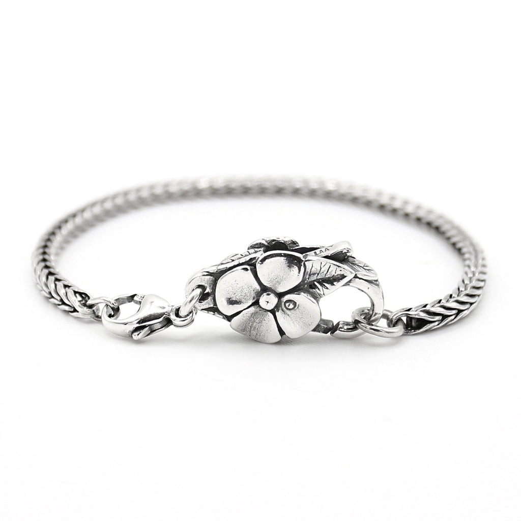 Sterling Silver Bracelet with Big Flower Clasp