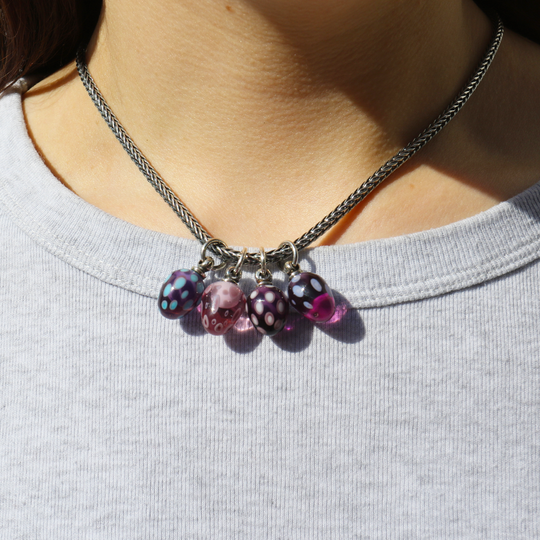 Festive Cyan Dot Tassel Bead