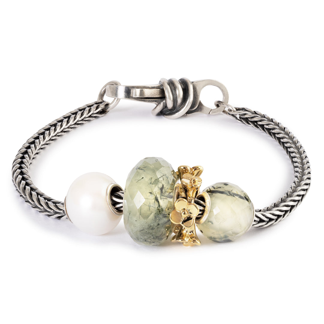 Round Prehnite Facet Bead