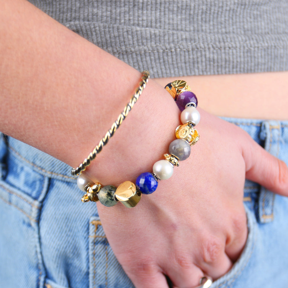 Round Lapis Lazuli Facet Bead