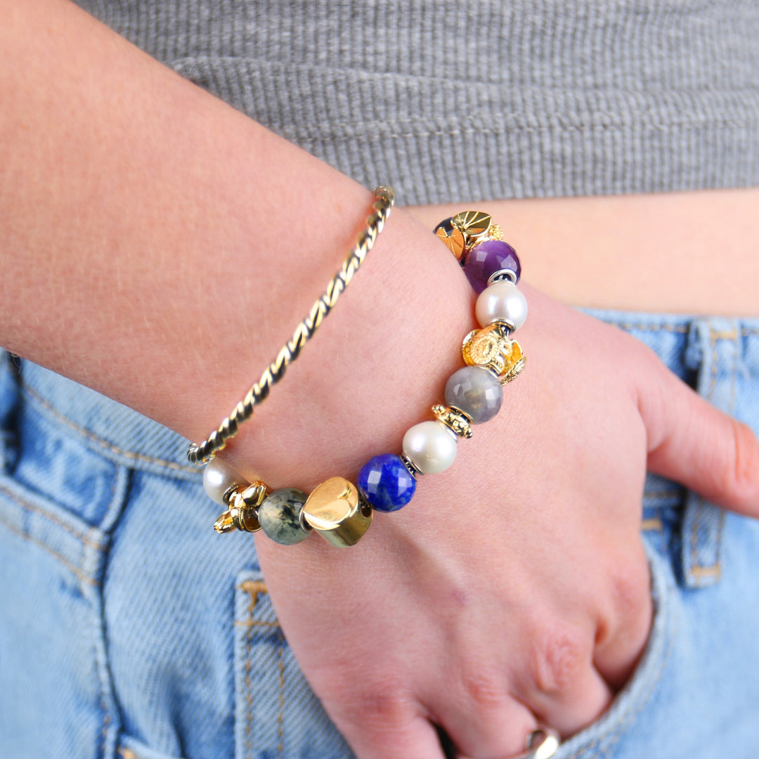 Round Lapis Lazuli Facet Bead