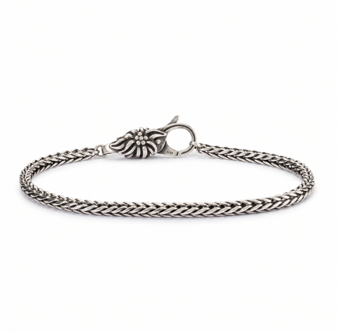 Sterling Silver Bracelet with Poinsettia Clasp