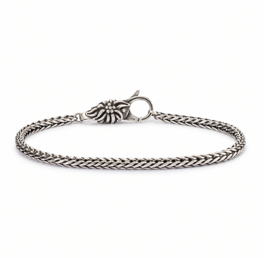Sterling Silver Bracelet with Poinsettia Clasp