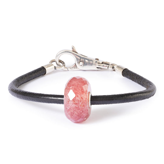 Strawberry Quartz Leather Bracelet