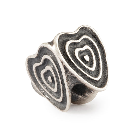 Heart Ripples Silver Bead