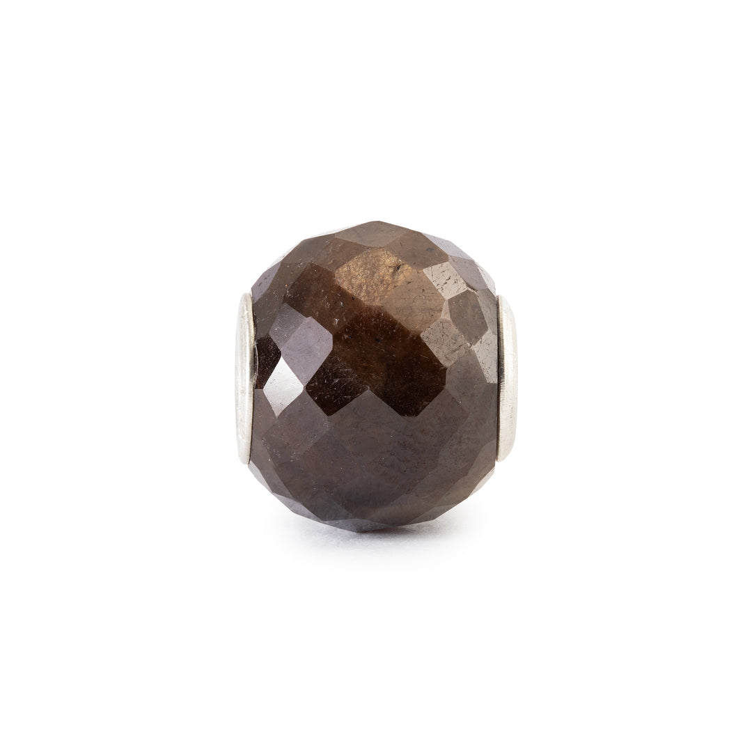 Round Brown Sapphire Facet Bead