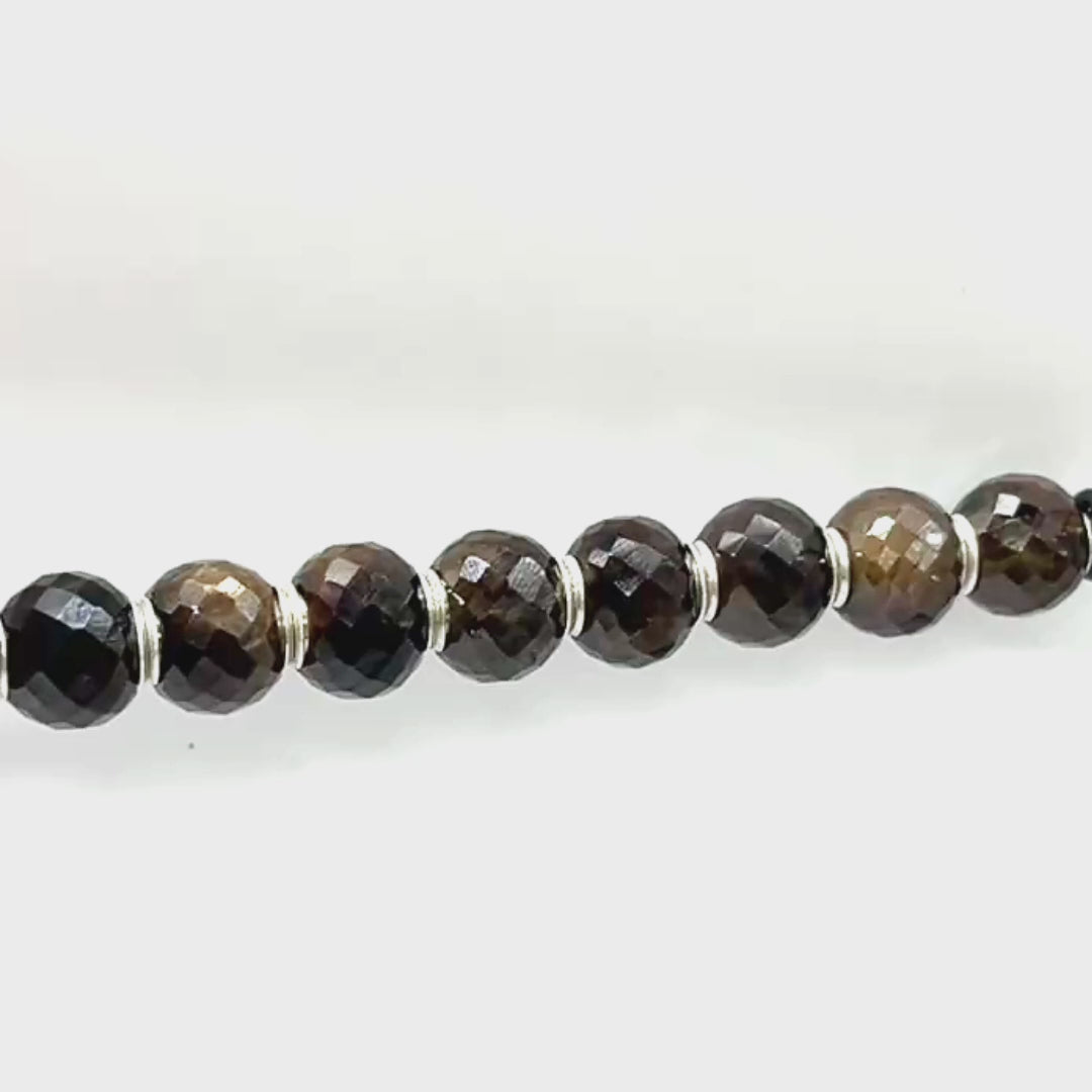 Round Brown Sapphire Facet Bead