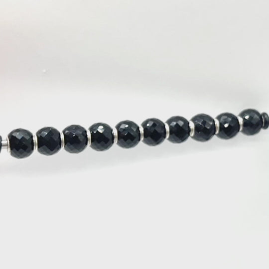 Round Black Onyx Facet Bead