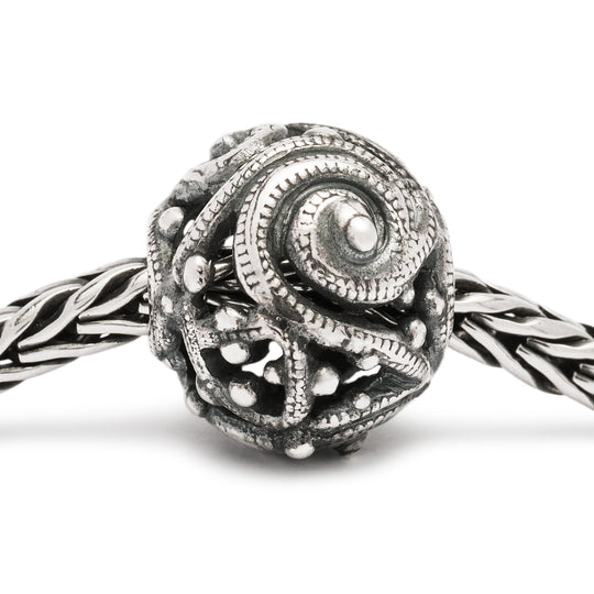 Silver Whorl Bead